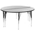 2 Piece 60" Circle Wave Flexible Grey Thermal Laminate Activity Table Set - Standard Height Adjustable Legs