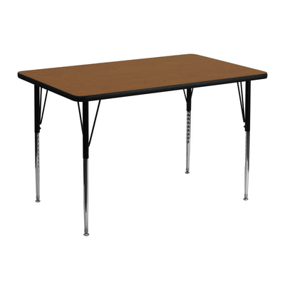 30''W x 48''L Rectangular HP Laminate Activity Table - Standard Height Adjustable Legs