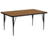 30''W x 72''L Rectangular Thermal Laminate Activity Table - Height Adjustable Short Legs