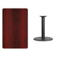 Mahogany |#| 30inch x 48inch Mahogany Laminate Table Top with 24inch Round Table Height Base