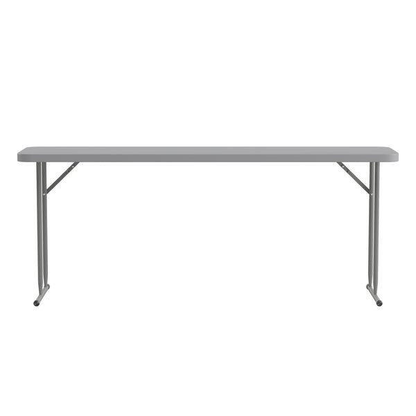 Gray |#| 6-Foot Inch Rectangle Gray Plastic Folding Training / Seminar Table