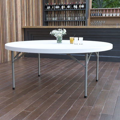6-Foot Round Plastic Folding Table - View 2