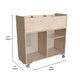 Commercial Wooden Classroom Mobile Storage Cart with 6 Compartments, Natural