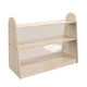 Commercial Grade Natural Finish Wooden Classroom 3 Tier Shelf with Clear Divider