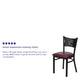 Burgundy Vinyl Seat/Black Metal Frame |#| Black Coffee Back Metal Restaurant Chair with Burgundy Vinyl Foam Padded Seat