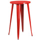 Red |#| 24inch Round Red Metal Indoor-Outdoor Bar Height Table - Restaurant Furniture
