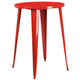 Red |#| 30inch Round Red Metal Indoor-Outdoor Bar Height Table - Industrial Table