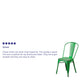 Green |#| Distressed Green Metal Indoor-Outdoor Stackable Chair - Kitchen Furniture