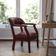 Oxblood Vinyl |#| Oxblood Vinyl Luxurious Conference Chair with Accent Nail Trim - Library Chair