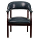 Navy Vinyl |#| Navy Vinyl Luxurious Conference Chair with Accent Nail Trim - Library Chair