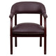 Burgundy LeatherSoft |#| Burgundy LeatherSoft Conference Chair with Accent Nail Trim - Library Chair