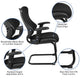 Designer Black Mesh Sled Base Side Reception Guest Chair with Adjustable Arms