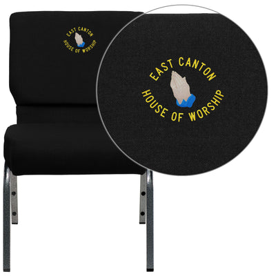 Embroidered HERCULES Series 21''W Stacking Church Chair - View 1