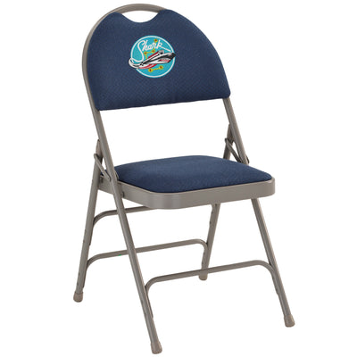 Embroidered HERCULES Series Extra Large Ultra-Premium Triple Braced Metal Folding Chair with Easy-Carry Handle - View 1