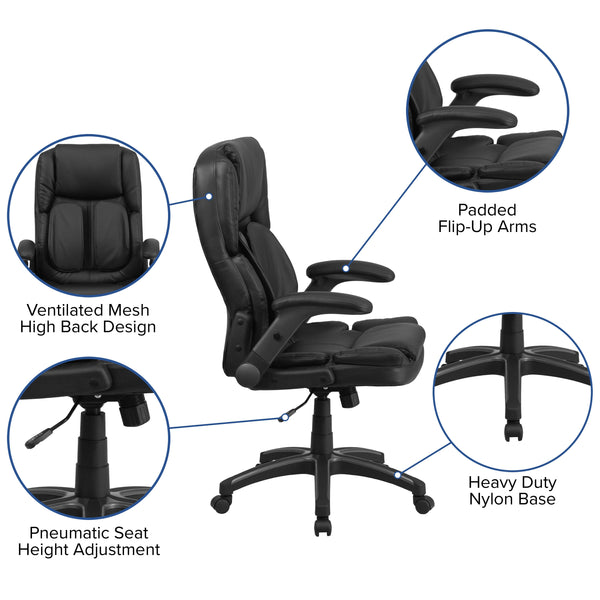 Extreme Comfort High Back Black LeatherSoft Executive Ergonomic Office Chair