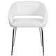 White |#| Contemporary White LeatherSoft Side Reception Chair w/Chrome Legs - Guest Chair