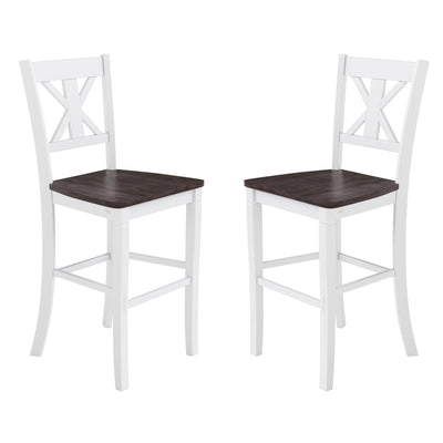 Gwendolyn Set of 2 Commercial Grade Solid Wood Modern Farmhouse Counter Height Barstool