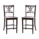 Gray Wash Walnut |#| Commercial Grade Wooden Counter Height Stool in Gray Wash, Set of 2 Walnut