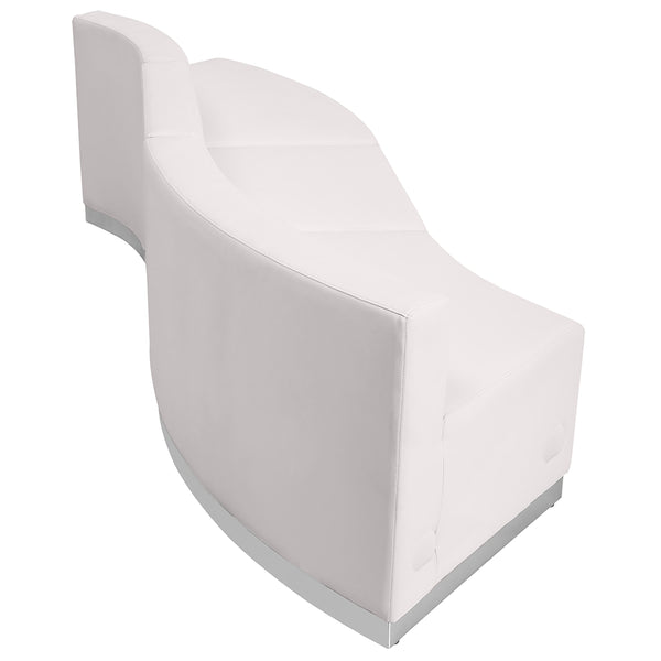 Melrose White |#| 3 PC White LeatherSoft Modular Reception Configuration w/Taut Back &Seat