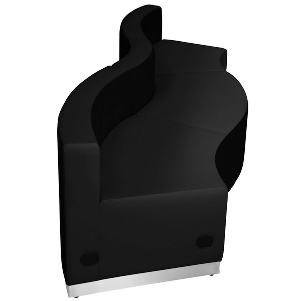 Black |#| 3 PC Black LeatherSoft Modular Reception Configuration w/Taut Back &Seat