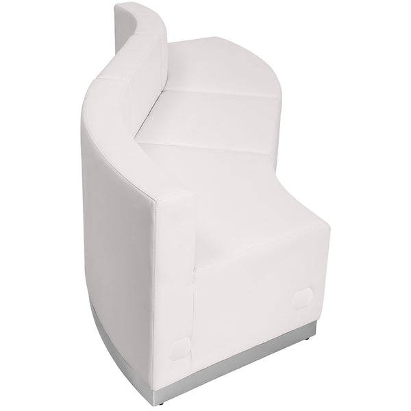 Melrose White |#| 3 PC White LeatherSoft Modular Reception Configuration w/Taut Back &Seat