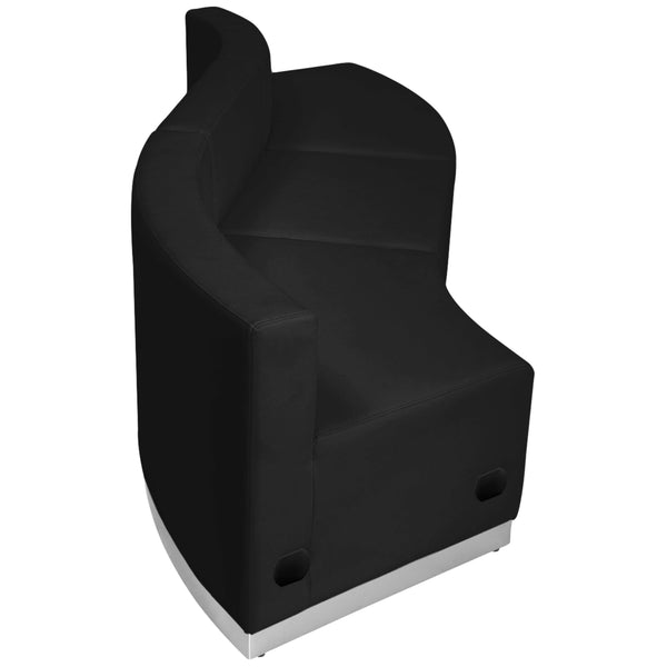 Black |#| 3 PC Black LeatherSoft Modular Reception Configuration w/Taut Back &Seat