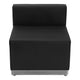 Black |#| 9 PC Black LeatherSoft Modular Reception Configuration w/Taut Back &Seat
