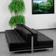 Black |#| 6 Piece Black LeatherSoft Modular Lounge Set with Taut Back and Seat