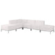 Melrose White |#| 6 Piece White LeatherSoft Modular Sectional Configuration - Stainless Steel Legs