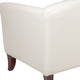 Ivory |#| Ivory LeatherSoft Loveseat-Cherry Wood Feet - Reception or Home Office Seating