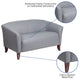 Gray |#| Gray LeatherSoft Loveseat w/ Cherry Wood Feet - Reception or Home Office Seating