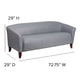 Gray |#| Gray LeatherSoft Sofa with Cherry Wood Feet - Reception or Home Office Seating