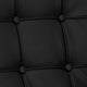 Black |#| Button Tufted Black LeatherSoft Chair with Integrated Stainless Steel Frame