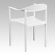 White |#| 1000 lb. Capacity White Plastic Cafe Stack Chair with Curving Back, Seat & Arms