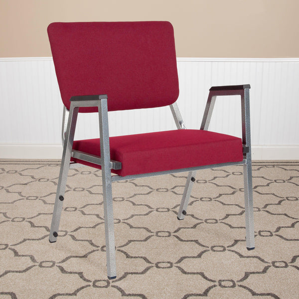 Burgundy Fabric |#| 1000 lb. Rated Burg Antimicrobial Fabric Bariatric Medical Reception Arm Chair