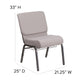 Gray Dot Fabric/Silver Vein Frame |#| 21inchW Church Chair in Gray Dot Fabric with Book Rack - Silver Vein Frame