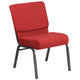 Crimson Fabric/Silver Vein Frame |#| 21inchW Stacking Church Chair in Crimson Fabric - Silver Vein Frame