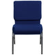 Navy Blue Fabric/Silver Vein Frame |#| 21inchW Stacking Church Chair in Navy Blue Fabric - Silver Vein Frame