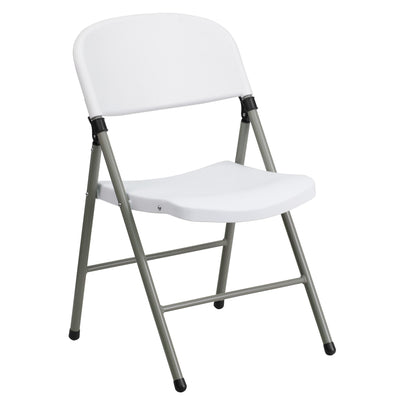 HERCULES Series 330 lb. Capacity Plastic Folding Chair with Gray Frame - View 1