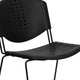400 lb. Capacity Black Plastic Stack Chair with Black Frame and Textured Seat
