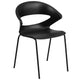 440 lb. Capacity Black Café Style Stack Chair with Flexible Back Design