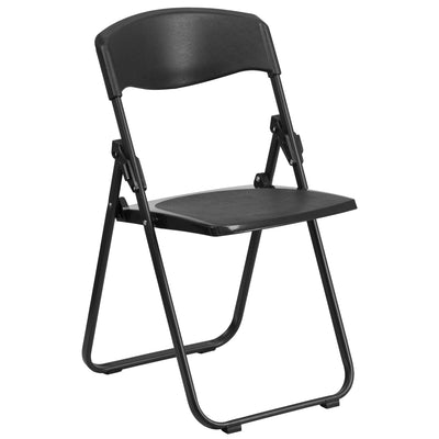 HERCULES Series 500 lb. Capacity Heavy Duty Plastic Folding Chair with Built-in Ganging Brackets - View 1