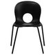 Black |#| 770 lb. Capacity Designer Black Plastic Stack Chair with Black Frame