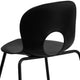 Black |#| 770 lb. Capacity Designer Black Plastic Stack Chair with Black Frame