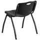 880 lb. Capacity Black Industrial Plastic Stack Chair with Carrying Handle