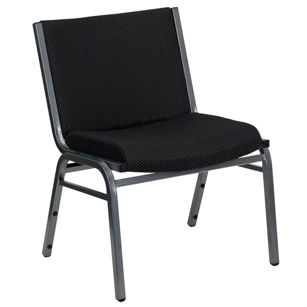 Black |#| Big & Tall 1000 lb. Rated Black Fabric Stack Chair - Reception Seating