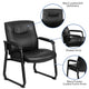 Big & Tall 500 lb. Rated Black LeatherSoft Executive Reception Chair-Sled Base