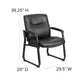 Big & Tall 500 lb. Rated Black LeatherSoft Executive Reception Chair-Sled Base