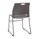 Gray |#| Commercial Grade 660 LB. Capacity Plastic Stack Chair with Steel Sled Base-Gray