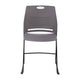 Gray |#| Commercial Grade 660 LB. Capacity Plastic Stack Chair with Steel Sled Base-Gray